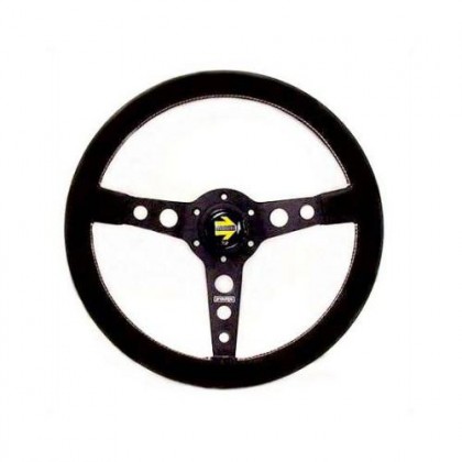 Classic Momo Prototipo Black Leather Steering Wheel Fits All Models 1965-Onwards
