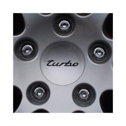 Wheel Cap Silver Turbo Logo dished All Porsche Models 1990-Onwards (Not Macan)