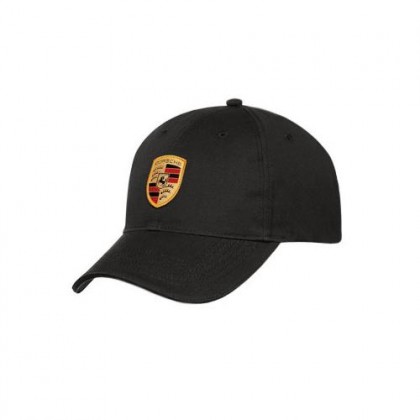 Porsche Selections Baseball Cap with Crest Logo Badge Shield Black Genuine