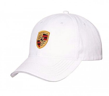 Porsche Selections Baseball Cap with Crest Logo Badge Shield White Genuine