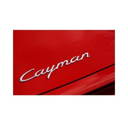 Cayman Rear Badge in Titanium Silver ( Large 987 type ) Not Chrome 2005-2012