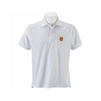 Porsche Selections Mens Crest/Shield Polo Shirt White Genuine Merchandise