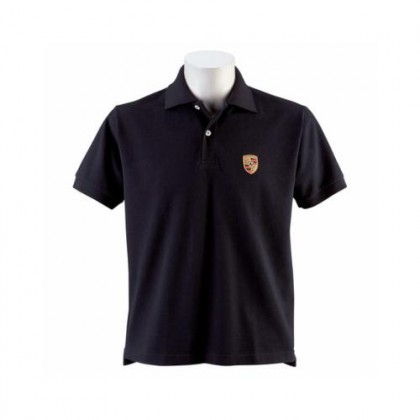 Porsche Selections Mens Crest/Shield Polo Shirt Black Genuine Merchandise