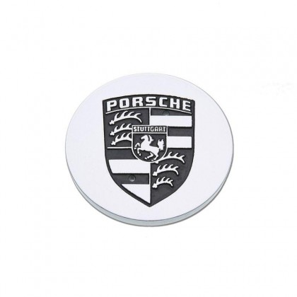 Wheel Cap Classic Porsche Large Flat Silver Black Crest  944 968 928 964 993 986