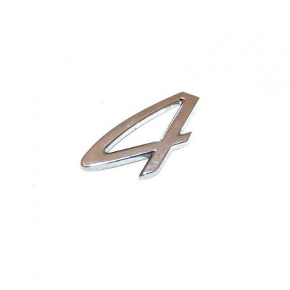 Badge "4" in Chrome Self Adhsive ( Small 991 & Panamera Type ) 2012-Onwards