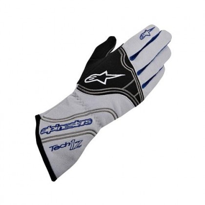 Alpinestars Tech 1-Z Motorsport Gloves Silver and Blue