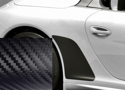 Black Carbon Effect Rear Stone Guard Set (2) for All Models 1994-2012