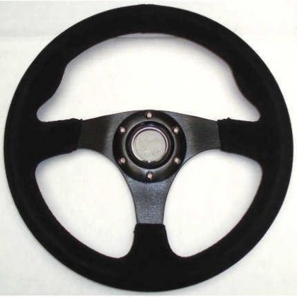 EuroCupGT Black Suede Race Steering Wheel All Models 1965-Onwards