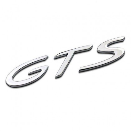 GTS in Satin Silver ( Not Chrome ) Large Type for cars 1997-2012