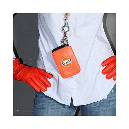 Gulf Racing Leather iPhone / Smartphone Bag Orange