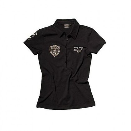 Ladies Nurburgring Polo Shirt Black with Diamante
