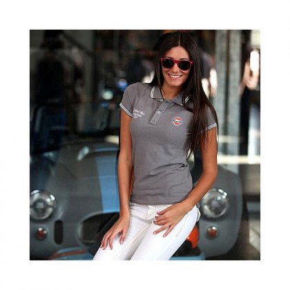Gulf Lady Retro Polo Shirt Grey