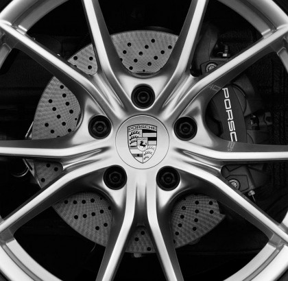 Macan Wheel Cap Silver with Black Porsche Crest 2013-On ( 65mm ) Sold Each