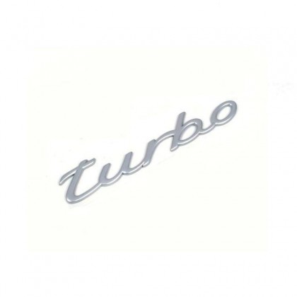 Decal Rear Turbo Badge in Matt Silver All Models 1989-2012 ( Large Script )
