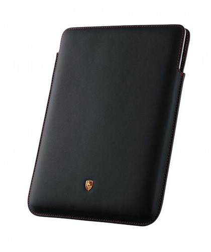 Porsche Ipad Air Case Black Leather With Red Stitching