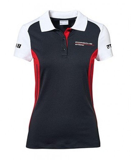 Porsche Womens Motorsport Polo Shirt Black/Red/White XLarge