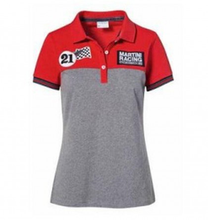 Porsche Martini Racing Ladies Polo Shirt Red/Grey Large