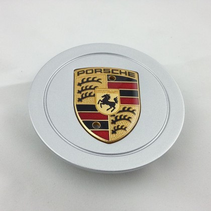 Wheel Cap Silver Cup Small Coloured Crest Flat All Porsche Models