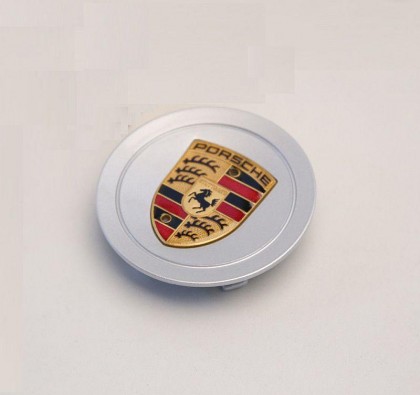 Wheel Cap Silver Cup Small Coloured Crest Original Concave All Porsche Models