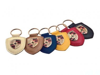 Porsche Genuine Crested Leather Key Fob/Ring Various Colours 911/Boxster/Cayman