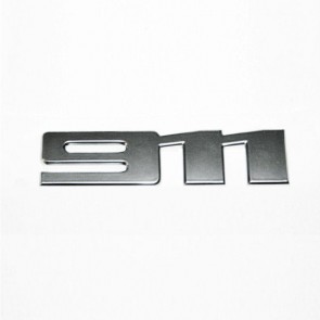 Buy 911 Badge ( 992 Flat Type ) in Galvano Silver Matt Chrome Look online