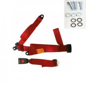 Buy Seat Belt Rear Lap 3 Point Static Red All 924 944 968 & 911 1965-1998 online